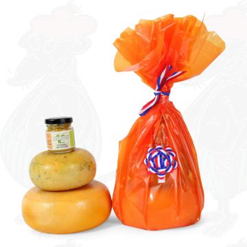 Bauernkäse und Senf Geschenk - Orange
