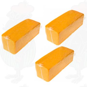 3 X Roter Cheddar-Käse - Mild - Block |  Zusammen 7,5 Kilo
