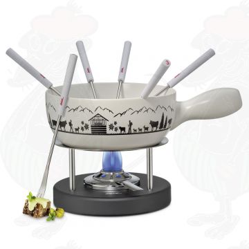 Käsefondue-Set Montana Weiss - Schwarz