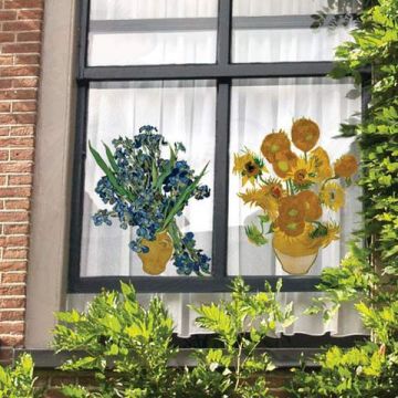 Van Gogh Sonnenblumen Fensteraufkleber - Flat Flower - 30 x 37 cm
