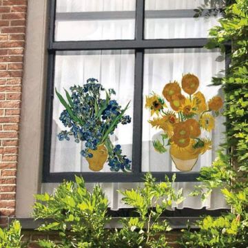 Van Gogh Sonnenblumen Fensteraufkleber - Flat Flower - 30 x 37 cm