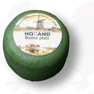 Gouda Bauernkäse | Grünes Pesto mit Pinienkernen | Ganzer Käse 400 g Gouda Bauernkäse | Grünes Pesto mit Pinienkernen | Ganzer Käse 400 g
