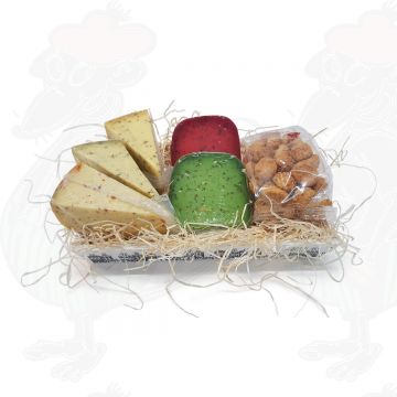 Kräuterkäse Geschenk hölzerner Korb