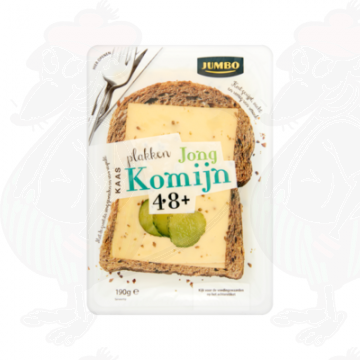 Schnittkäse  Gouda 48+ Jung Kümmel| 190 gram in Scheiben