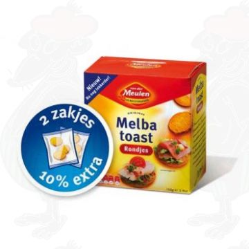 Melba Toast Naturell Rondjes - Van der Meulen - 110 gram