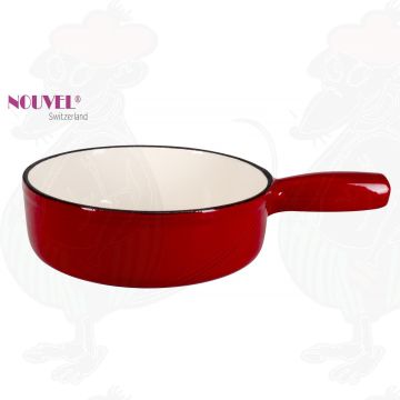 Fonduepan rood/wit - 24cm Ø