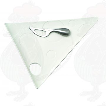 Käseplatte mit Käsemesser aus hochwertigem Porzellan 37 x 29 CM