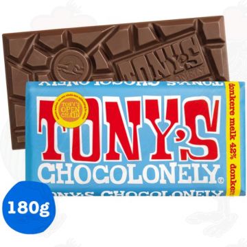 Tony's Chocolonely Dunkle Milch Chocolade Reep 42% 180 g