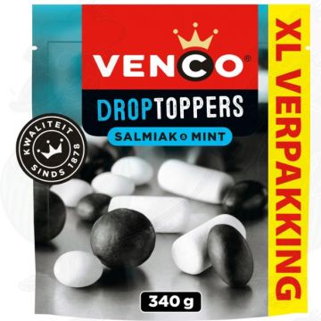 Venco Droptoppers Salmiak en Mint XL Verpakking 340 g