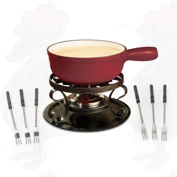 Swissmar Lugano 9-teilig Rot Käsefondue Set