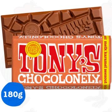 Tony's Chocolonely Meersalz Milch Karamell Chocolade Reep 180 g